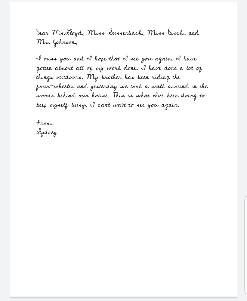 Letters to Teachers
