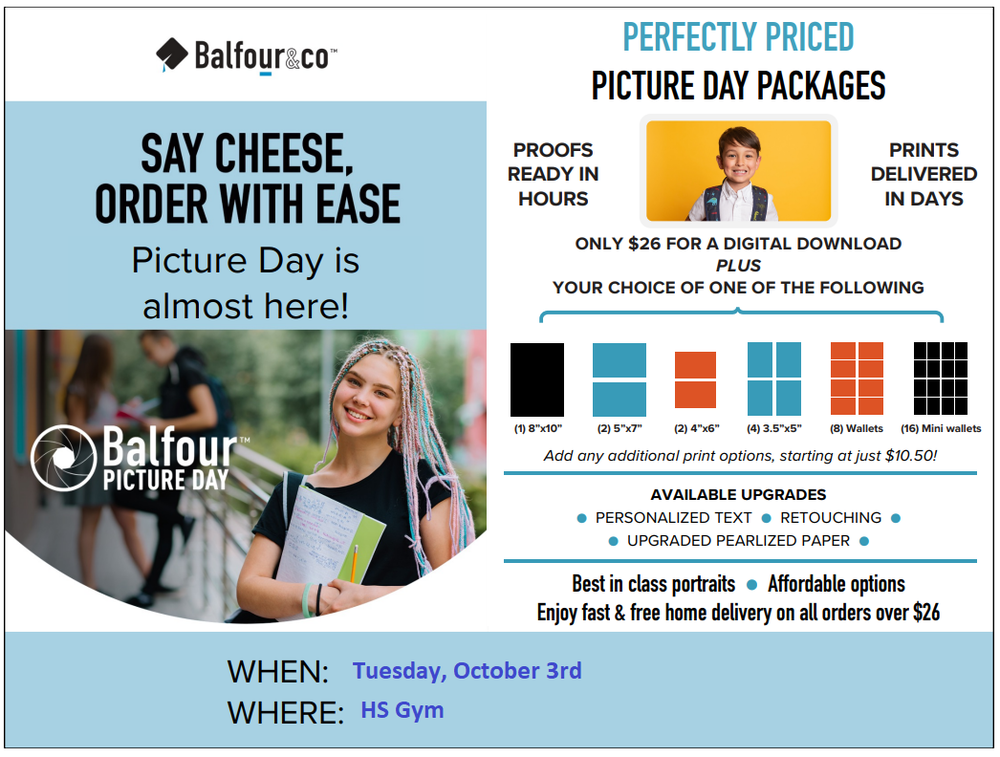 Fall Picture Day - October 3rd