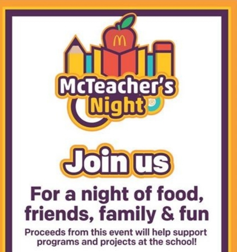 McTeacher's Night September 10th 4-7pm