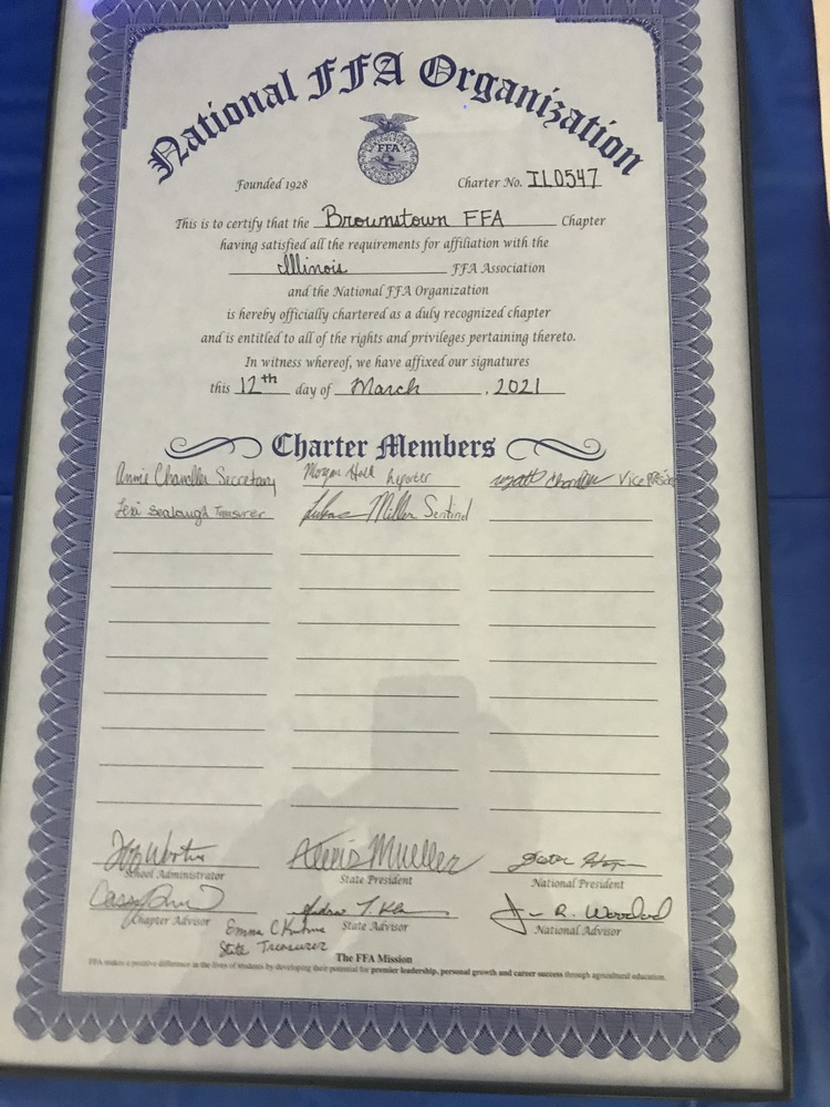 Brownstown FFA Charter Signing
