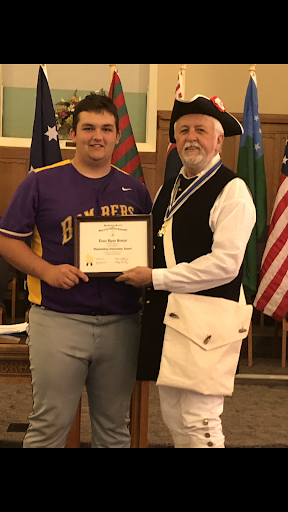 Lane Himes receives the Sons of the American Revolution Award
