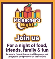 McTeacher's Night September 10th 4-7pm