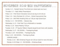 BES November Happenings