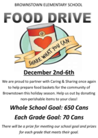 BES FOOD DRIVE DECEMBER 2ND-6TH