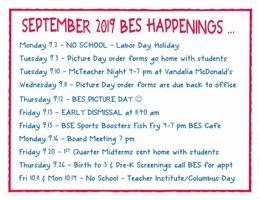 BES September Happenings